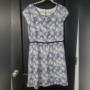 LOFT Blue and White Floral Dress